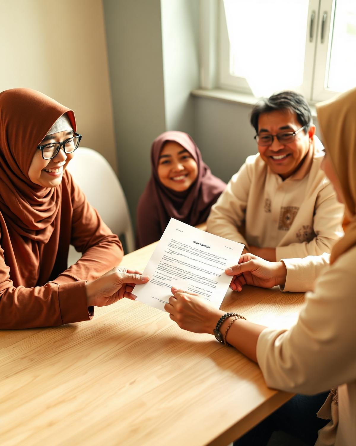 Azrol meeting a Sabahan family for a takaful consultation